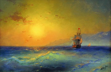  costa - cerca de la costa de Crimea 1890 Romántico Ivan Aivazovsky ruso